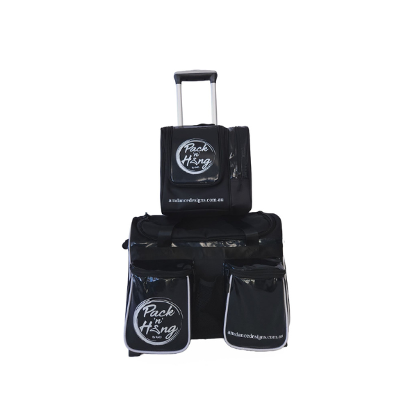 Pack n Hang Medium Black set including cosmetic bag