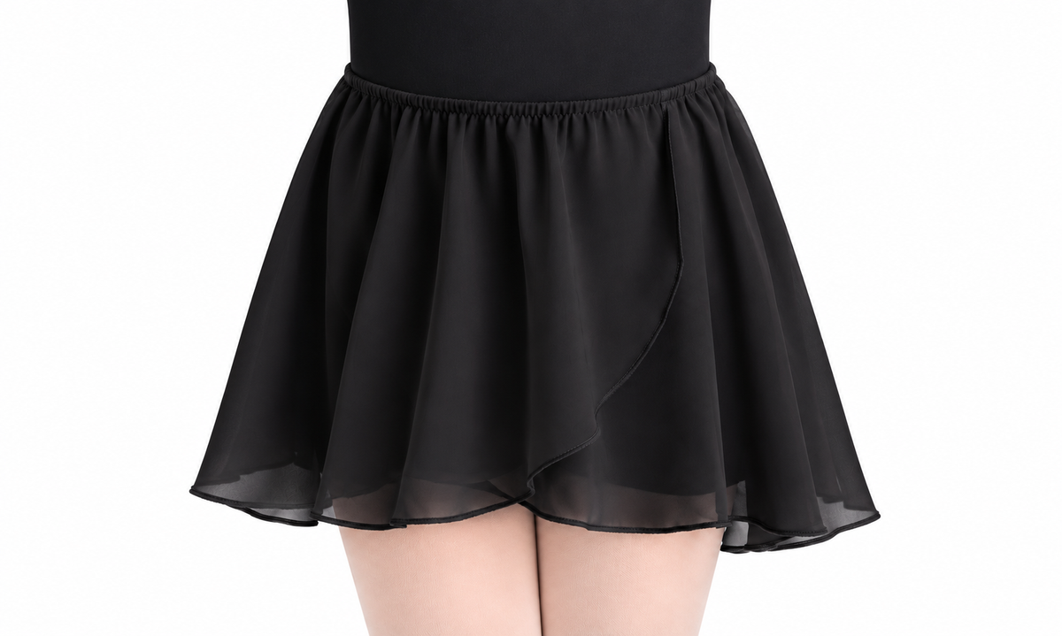 Mock wrap skirt Black