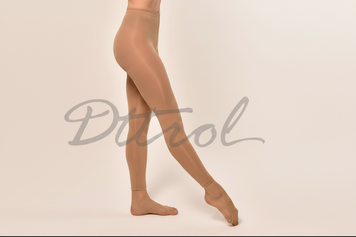 Footless Tights Flat Belt Skin tone no gussett