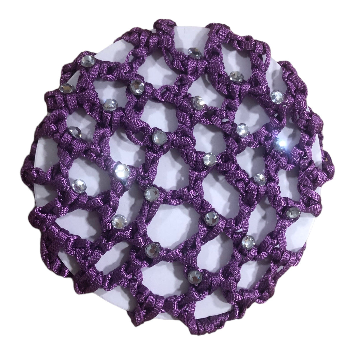 Purple diamonte bun net