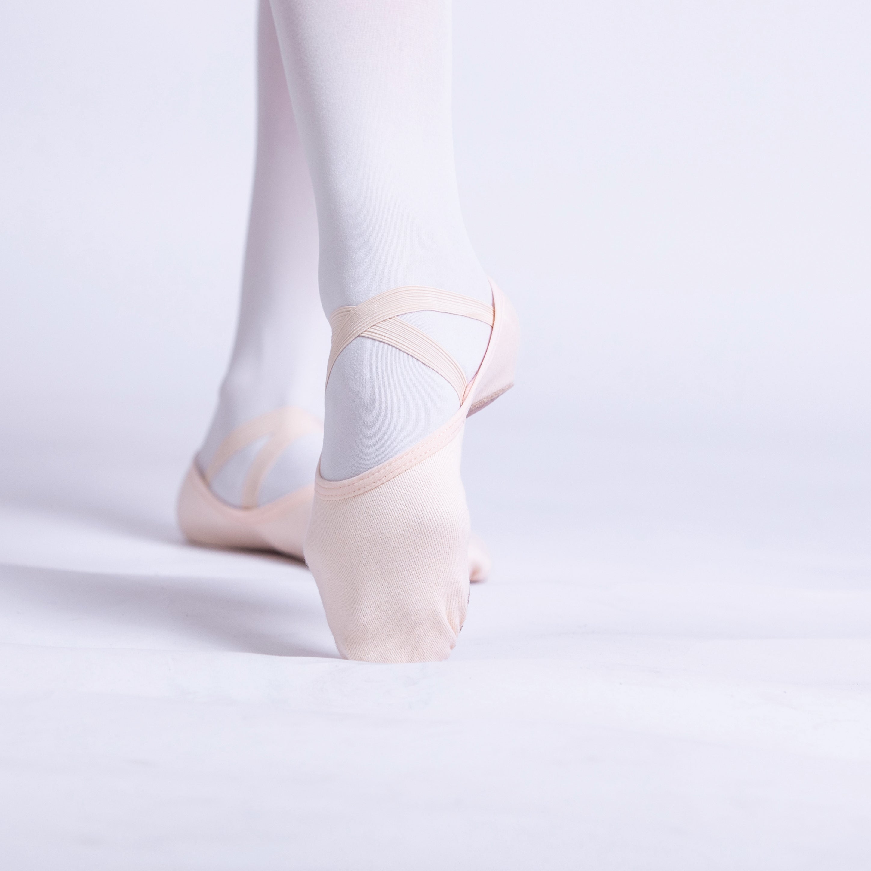 4 Way Stretch Canvas Ballet Shoes Salmon