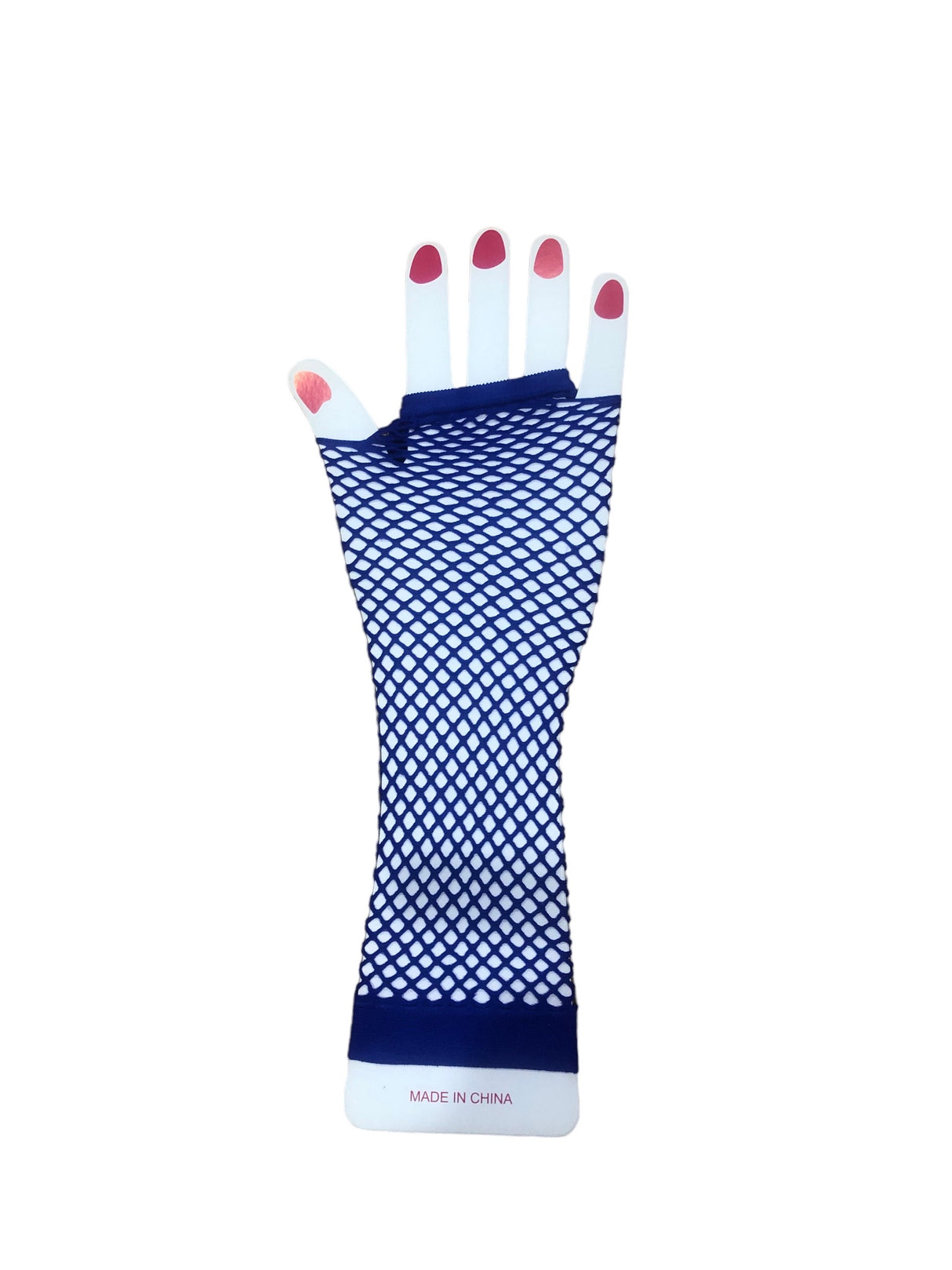 Long Fishnet Gloves Royal Blue
