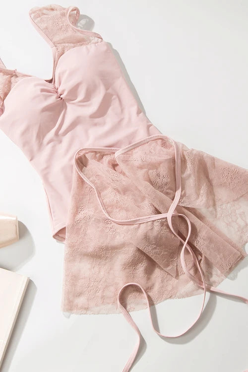Lace Wrap skirt Lace Pink