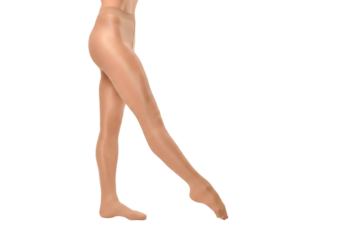 Footed Shimmer Tights Light Toast