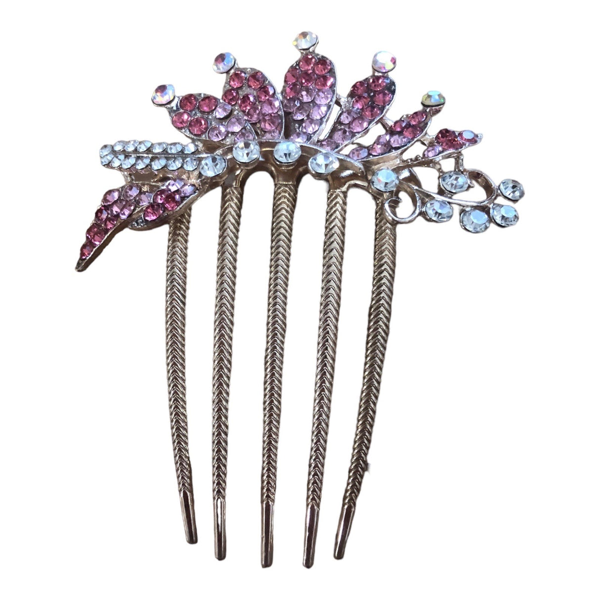 Bun Diamonte Hair piece pink