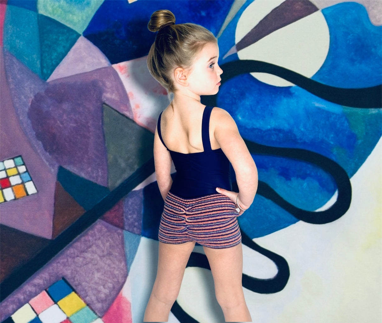 Mia Wide Strap Leotard Navy