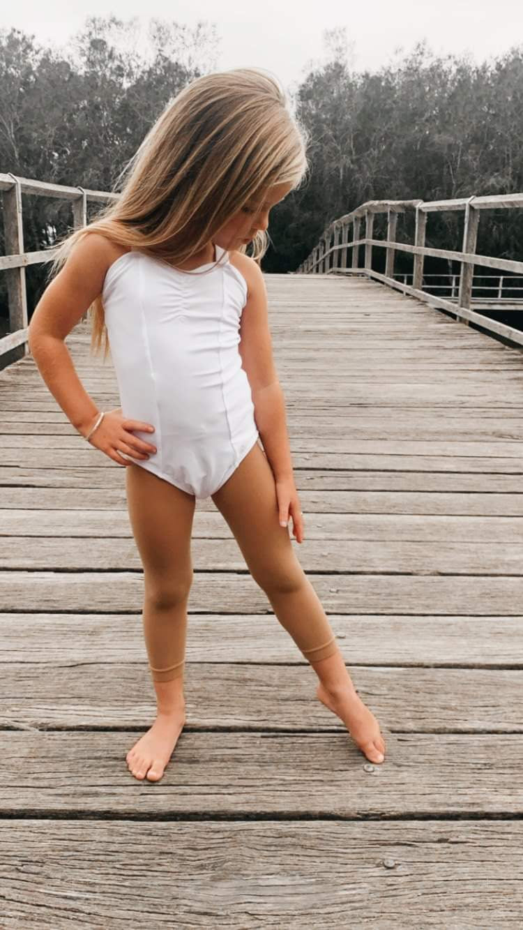 Mia Wide Strap Leotard White