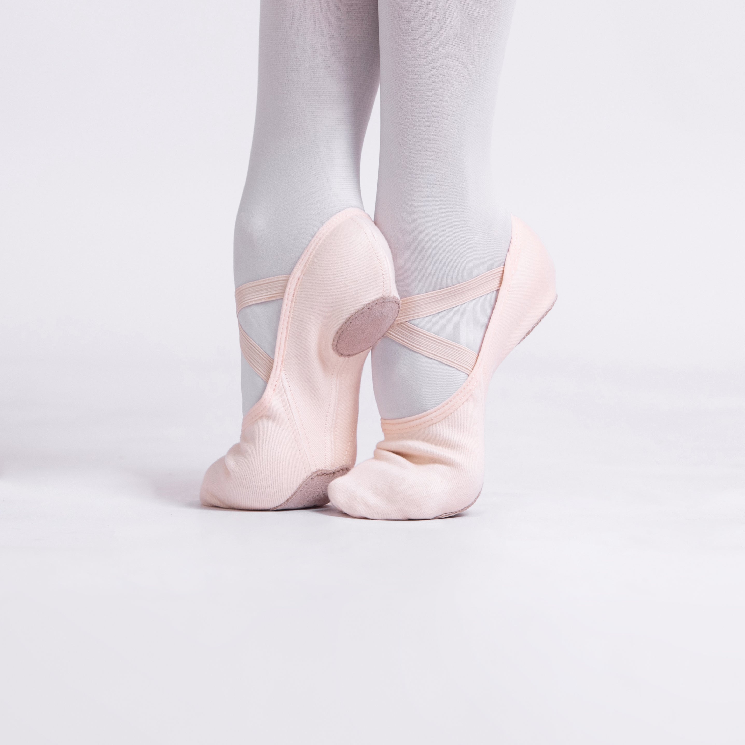 4 Way Stretch Canvas Ballet Shoes Salmon