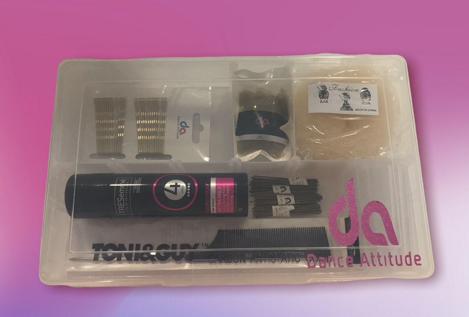 Personalised Dance Attitude Hair Box DARK Blonde HAIR NETS -MED Donut