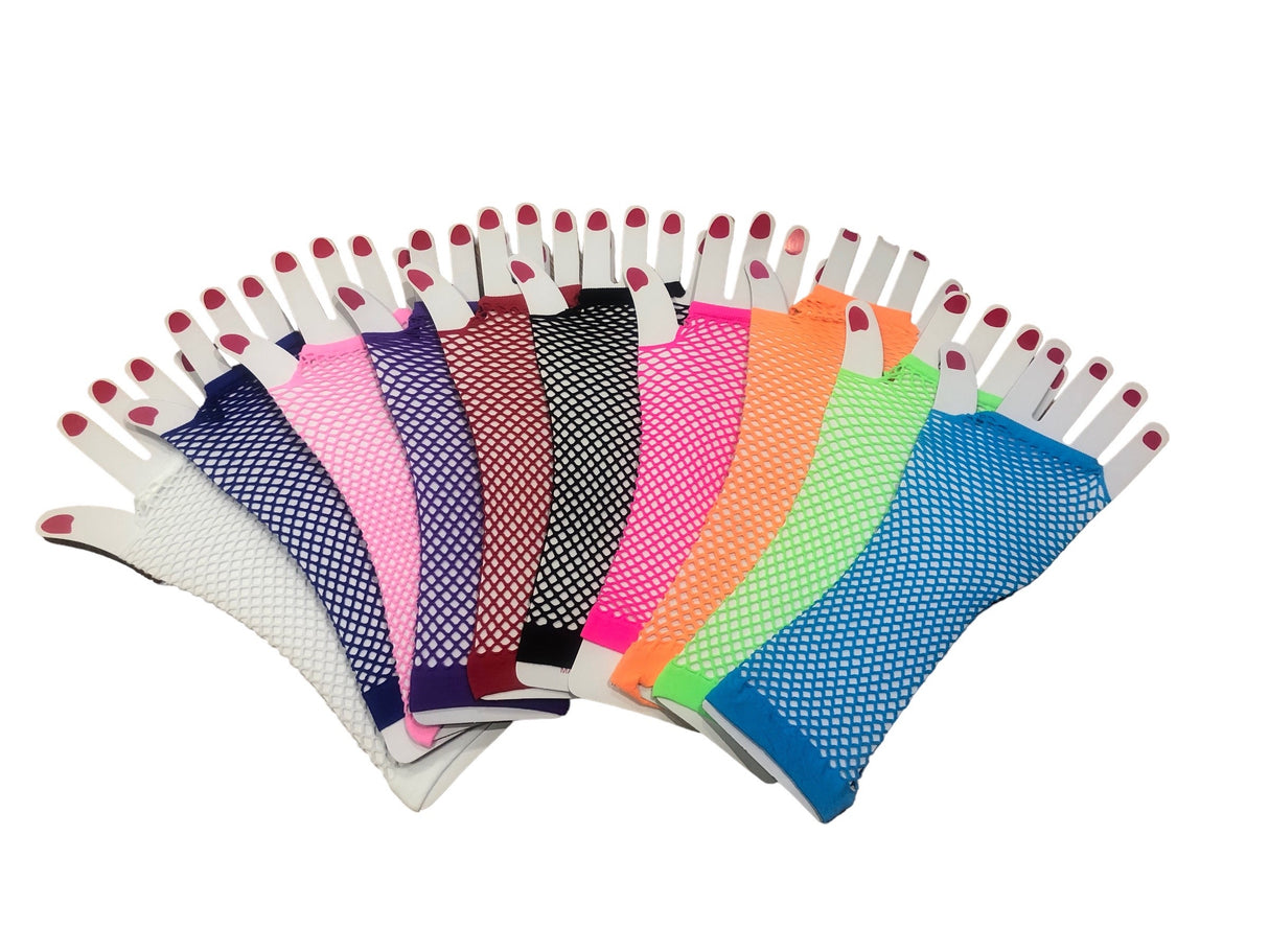 Long Fishnet Gloves Royal Blue