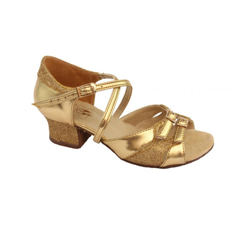 Ukraine Ballroom Dance shoes Eco leather and Brocade Gold