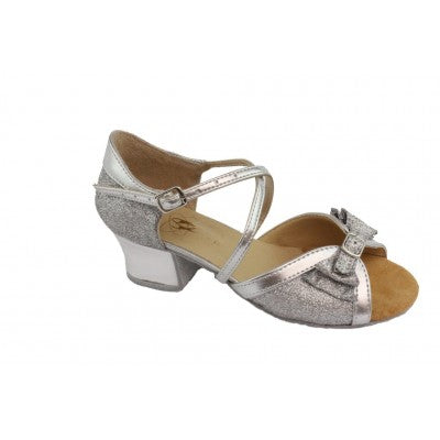 Ukraine Ballroom Dance shoes Eco leather and Brocade Silver