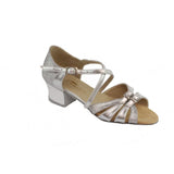 Ukraine Ballroom Dance shoes Eco leather and Brocade Silver
