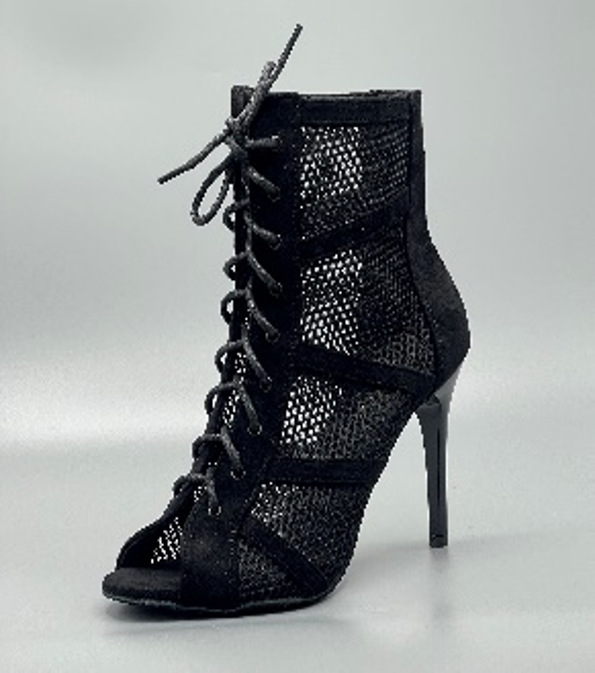 Mesh and Eco Leather combination Stilletto Heel Acro Lace up Boots 9cm Made in Ukraine to order