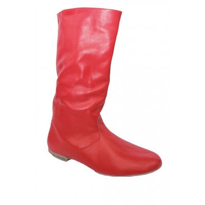 Folk Boots Red Leather full sole