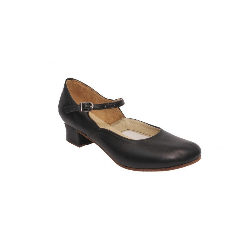 Folk shoes Black leather H-4 Leather Split sole