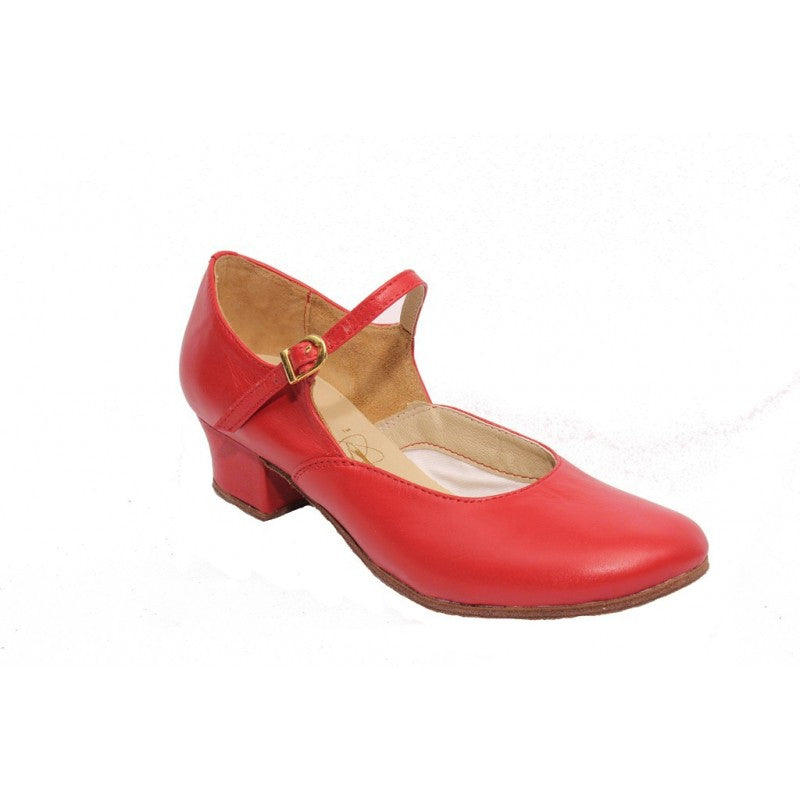 Folk shoes Red leather H-4 Leather Full sole