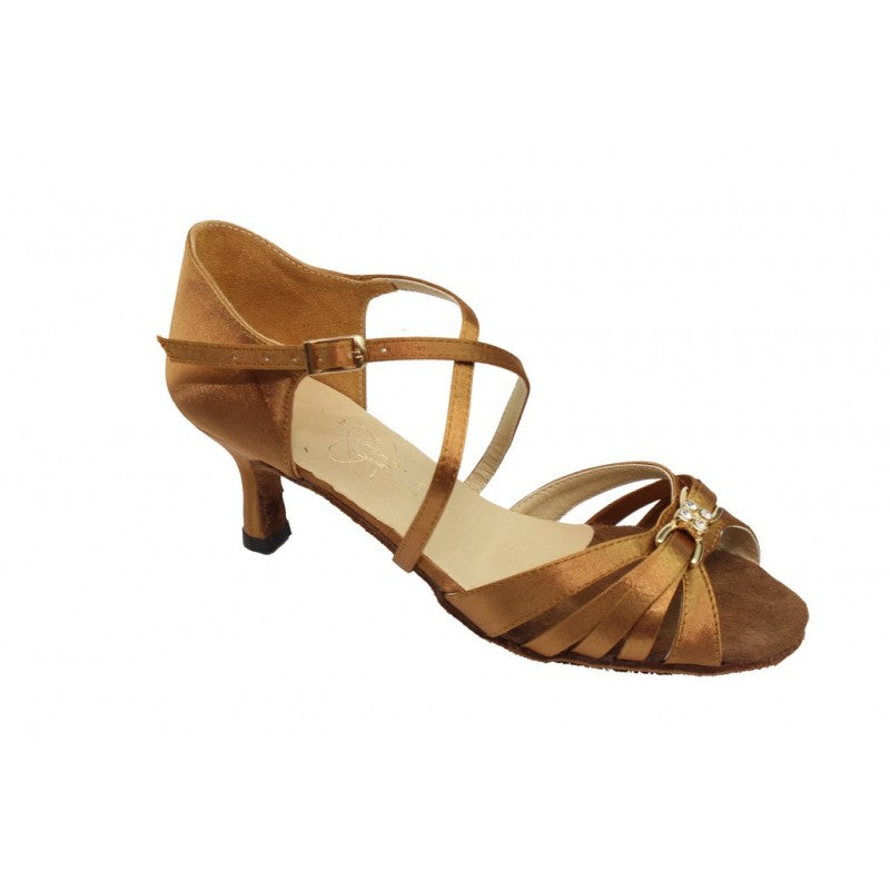 Ukraine Latin Dance shoes  L-8  Satin 5cm heel Tan