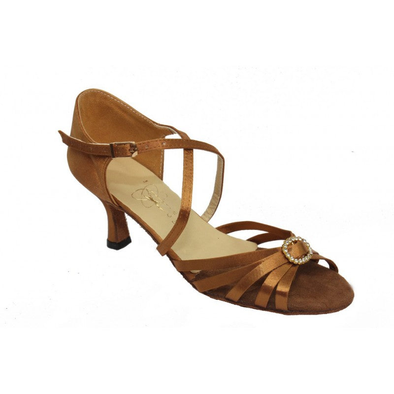 Ukraine Latin Satin Dance shoes  L-28 Tan 5cm Heel
