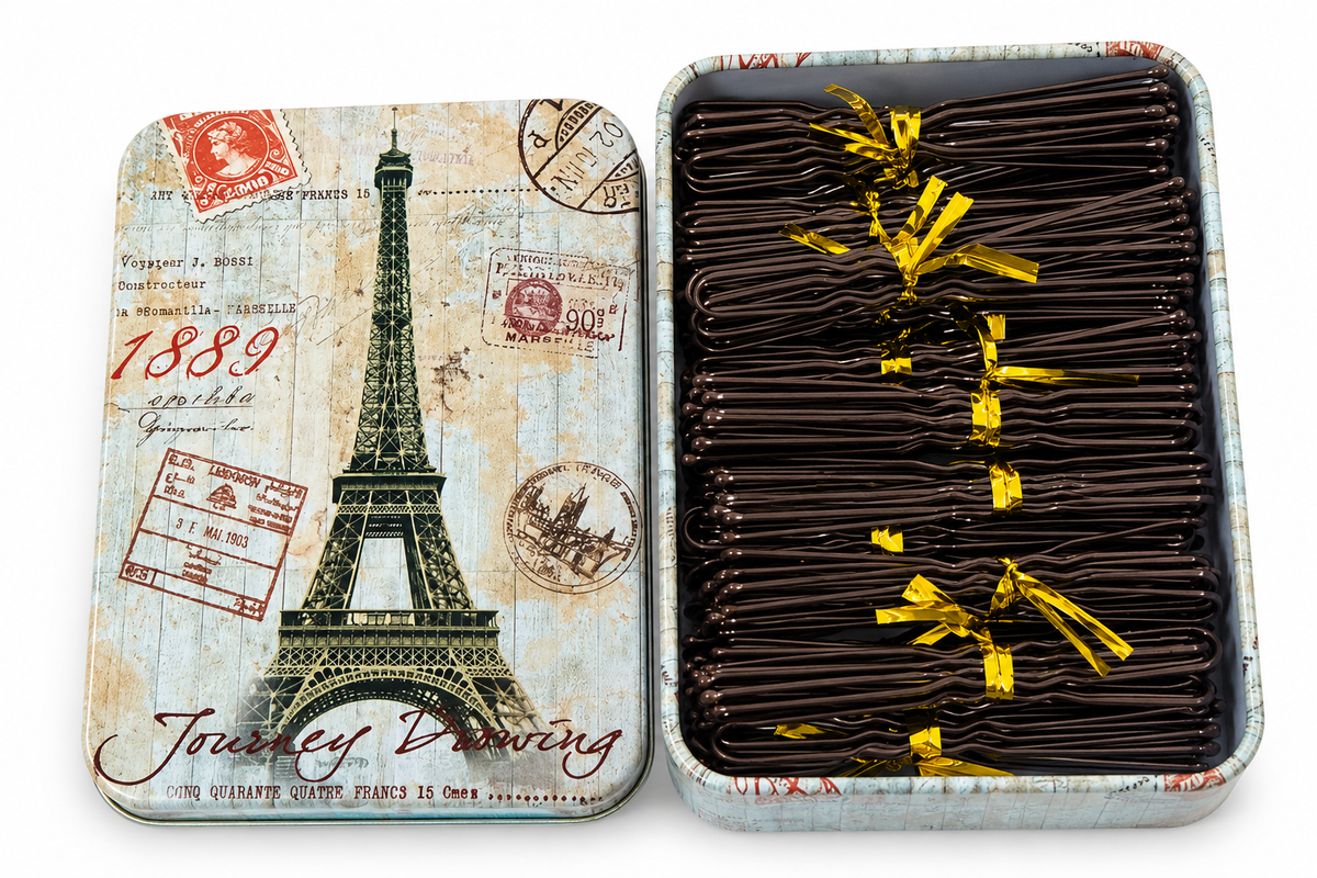 Ballet Bun Pins Brown 200 Paris Tin 6cm