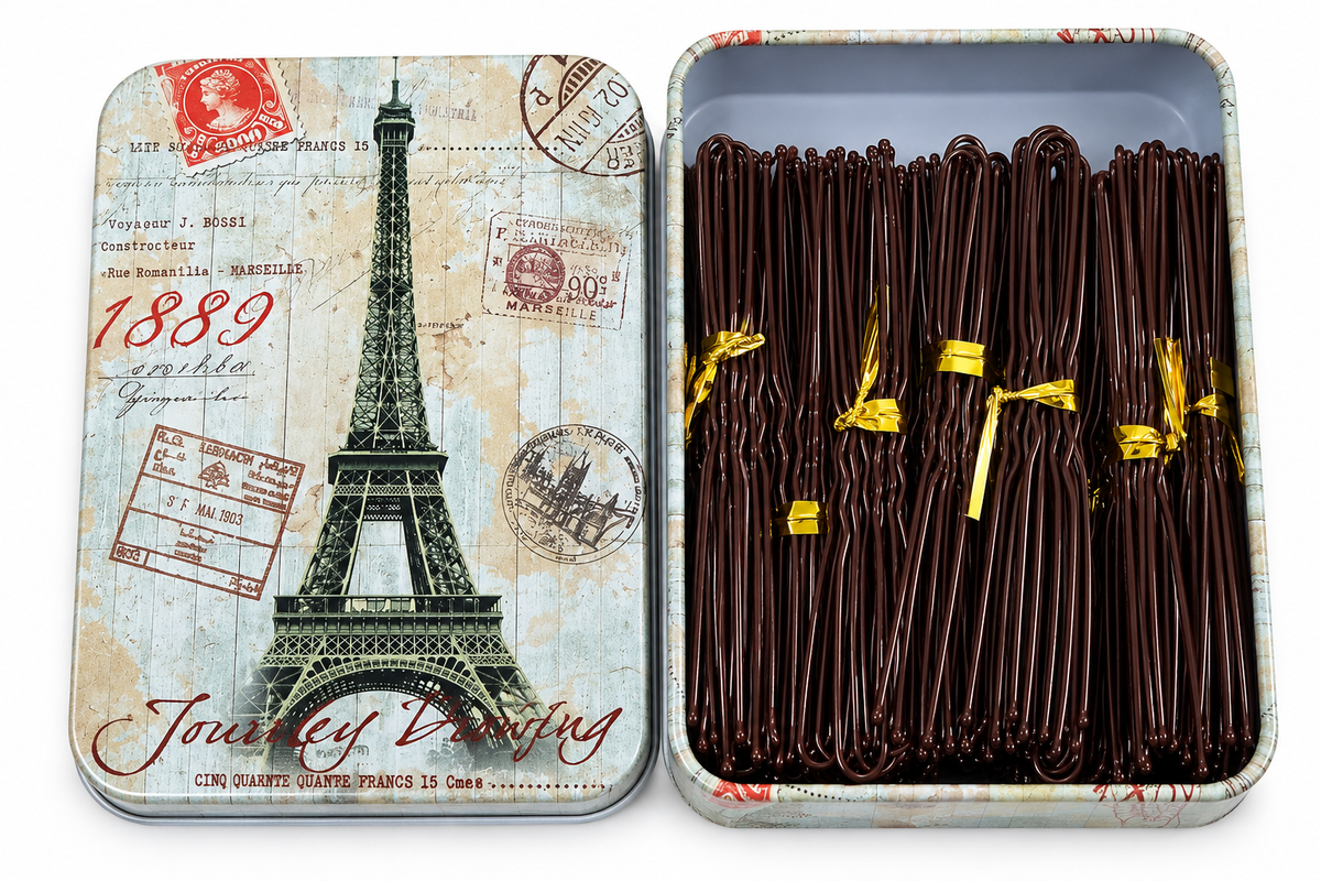 Ballet Bun Pins Brown 200pieces 7cm Paris Tin