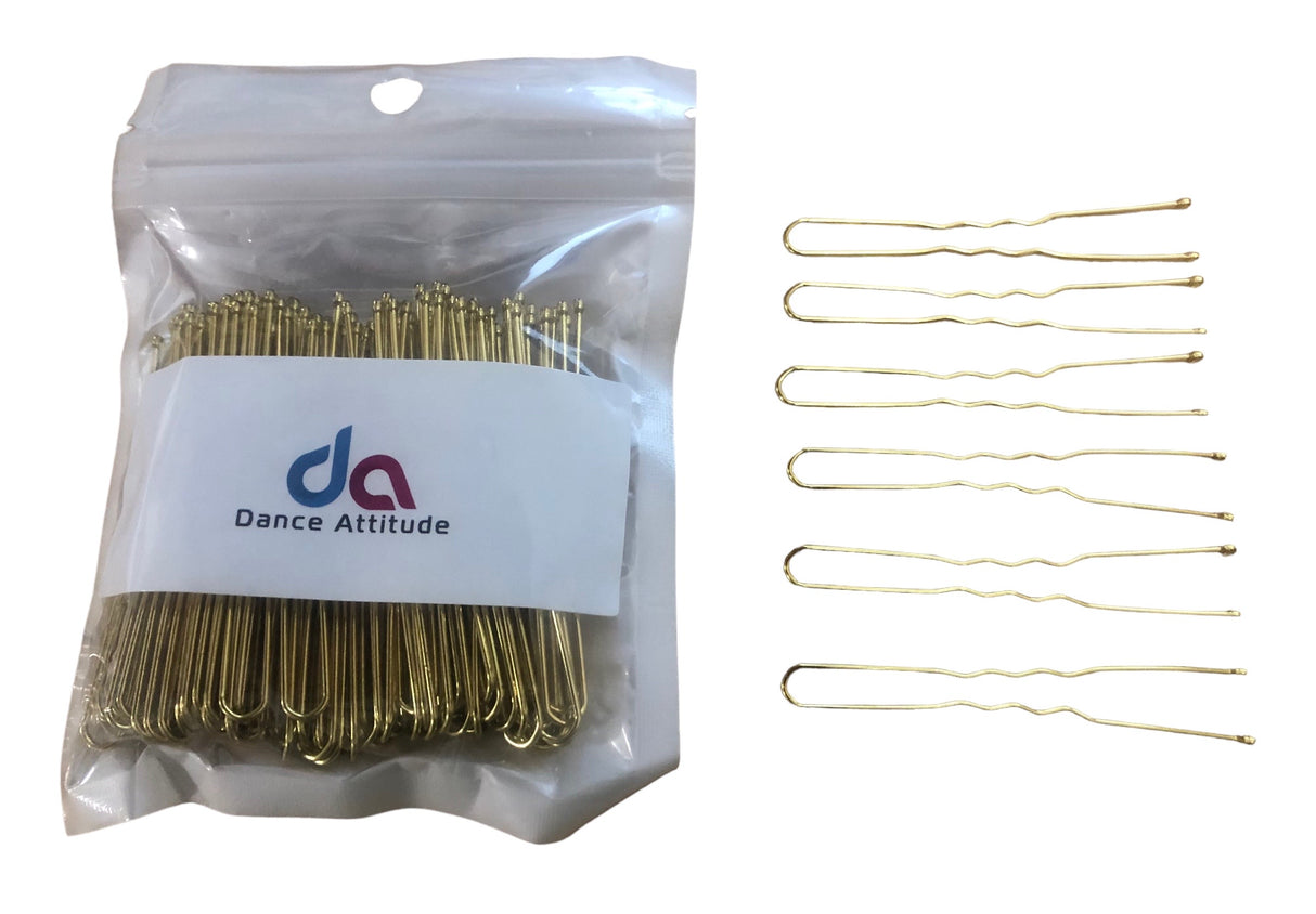 DANCE ATTITUDE Ripple Bun Pins Gold 100PK 6cm 100gm