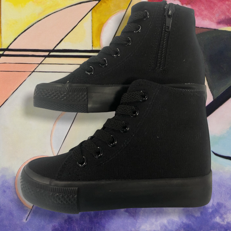 Dance Attitude High Tops Black Canvas Zipper