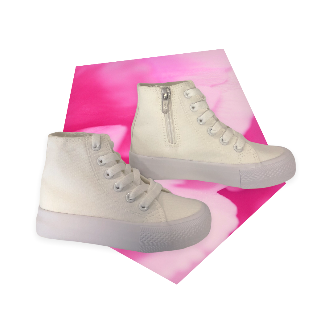 Dance Attitude High Tops White Canvas Zipper