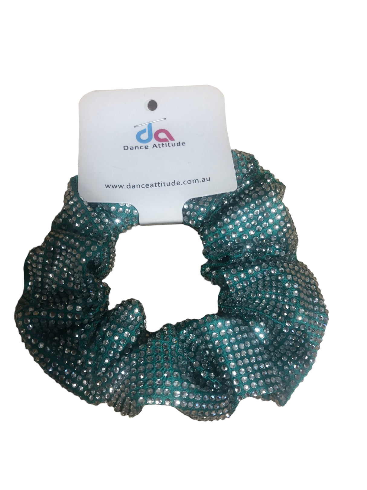 Diamonte Scrunchie Green