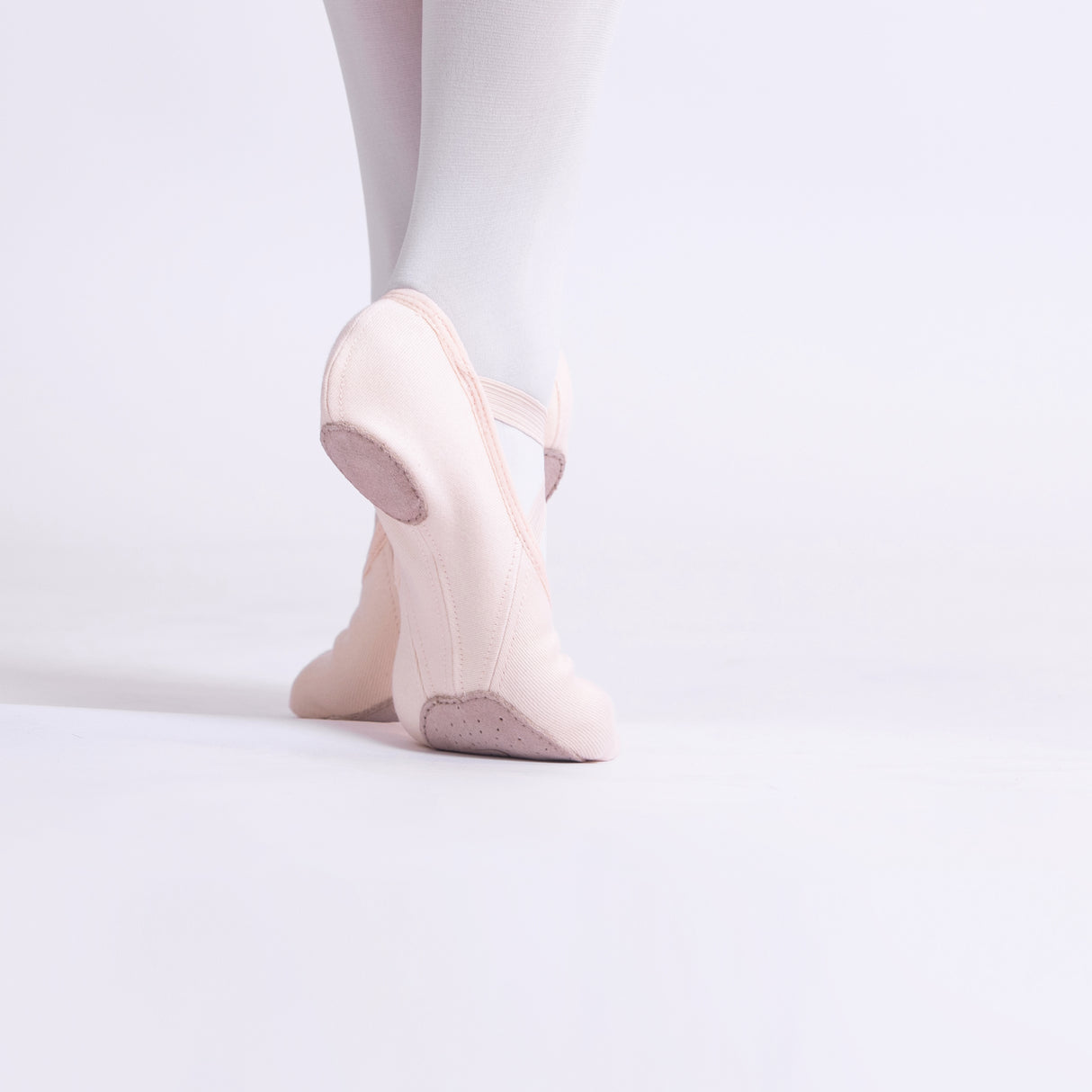 4 Way Stretch Canvas Ballet Shoes Salmon