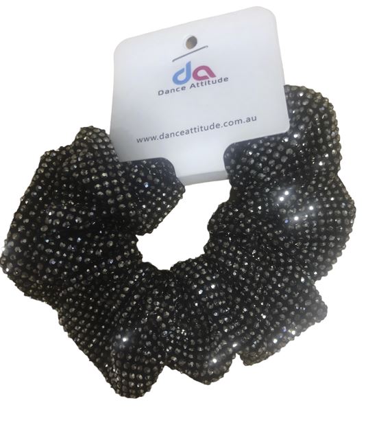 Diamonte Scrunchie Premium Black
