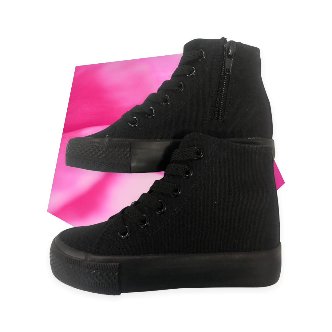 Dance Attitude High Tops Black Canvas Zipper
