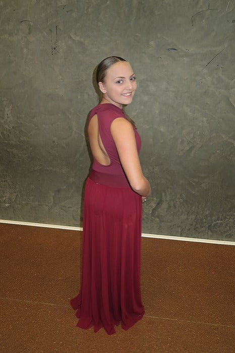 Modern Burgandy Mesh skirt