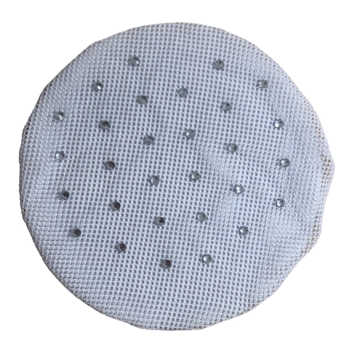 White mesh diamonte bun net