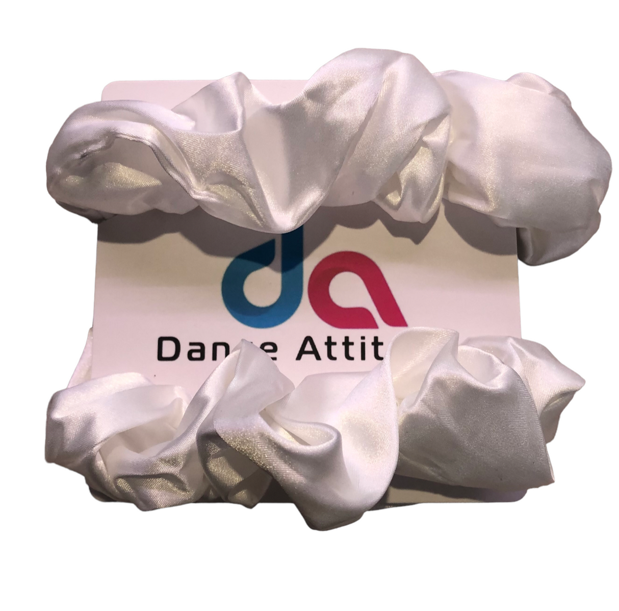 Scrunchie White 2 pk Satin