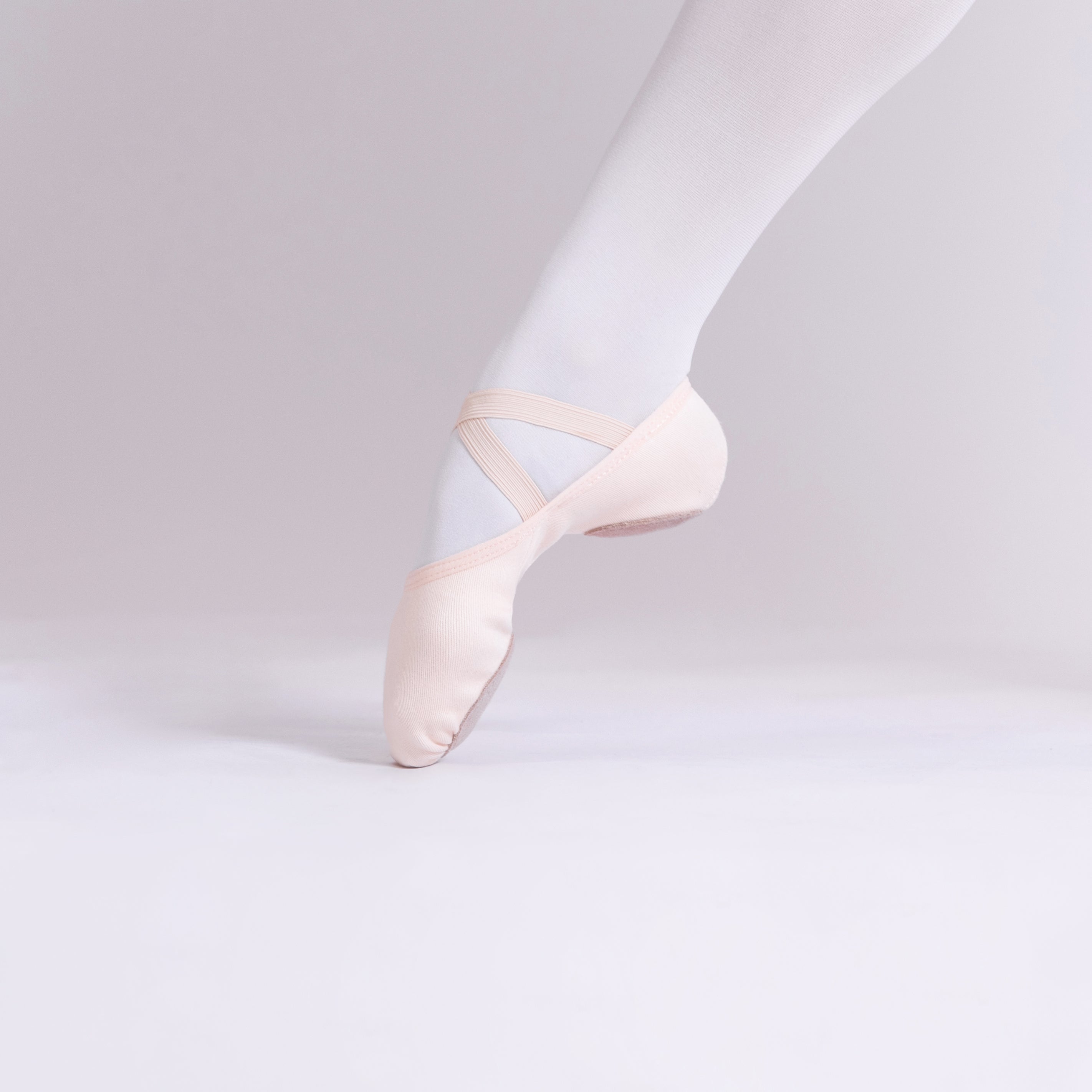 4 Way Stretch Canvas Ballet Shoes Salmon
