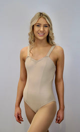Mia Wide Strap Leotard Beige clearance