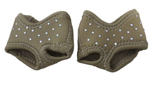 Diamonte Foot Thongs Dark Beige